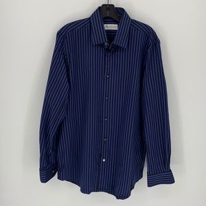 Robert Graham blue and black striped button up